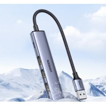 绿联 USB3.0分线器扩展坞  【USB2.0*4+C口供电】0.25米