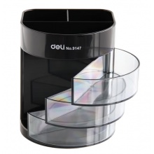 得力(deli)三层多功能办公笔筒