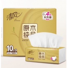 清风 抽纸 丝柔4层90抽*10包S码 
