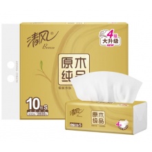 清风 抽纸 丝柔4层90抽*10包S码 